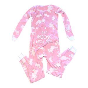 NWOT  -  LAZY ONE Girl's  Classic Moose Flapjack Pajama sz 12  -  NWOT
